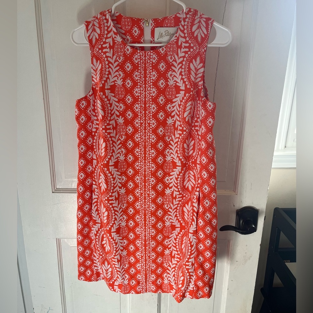 Lilly Pulitzer Vibrant Orange and White Mini Dress